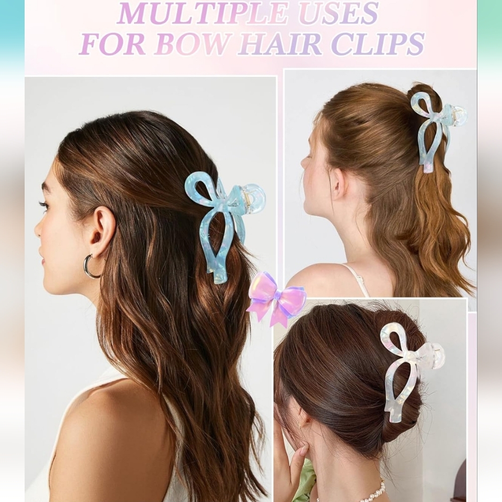 Elegant Light Yellow Iridescent Hair Claw Clip - Picture 6 of 8
